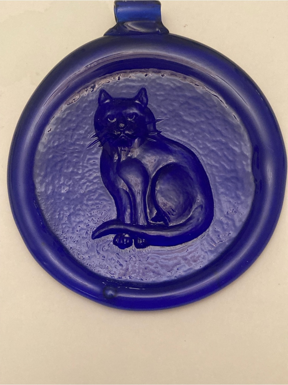 Cobalt blue Sun-catcher Glass Ornament Pendant – Decorative Pet-Themed Accent